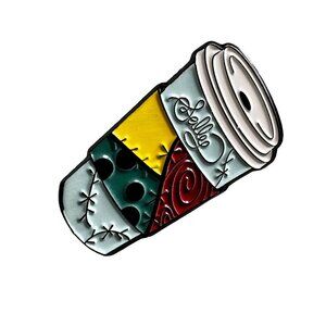 Sally Skelton Lapel Pin Nightmare Christmas Coffee Cup Badge Brooch Pin Jewelry